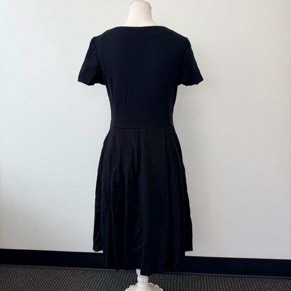 Prada Women's Black Midi Fit & Flare Side Zip Stretch Dress Size EU 46/US 12 - Picture 2 of 12